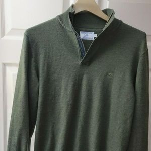 SOUTHERN TIDE 1/4 Zip Olive Green 100% Cotton THE SKIPJACK Pullover Mens S
